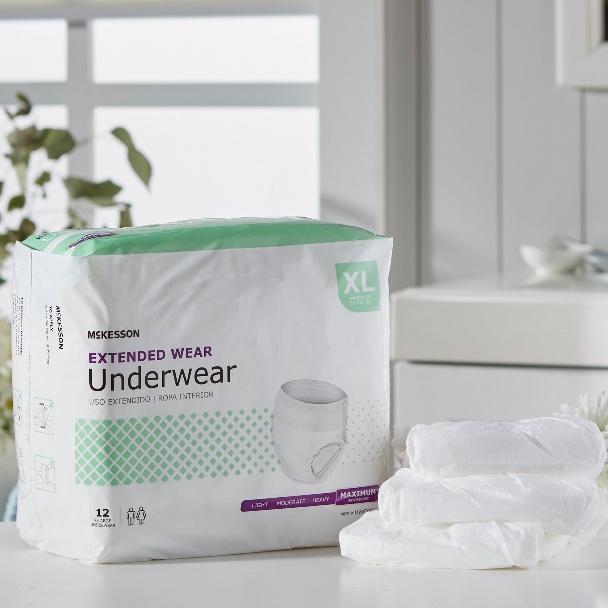 McKesson Extended Wear Maximum Absorbency Underwear, Extra Large