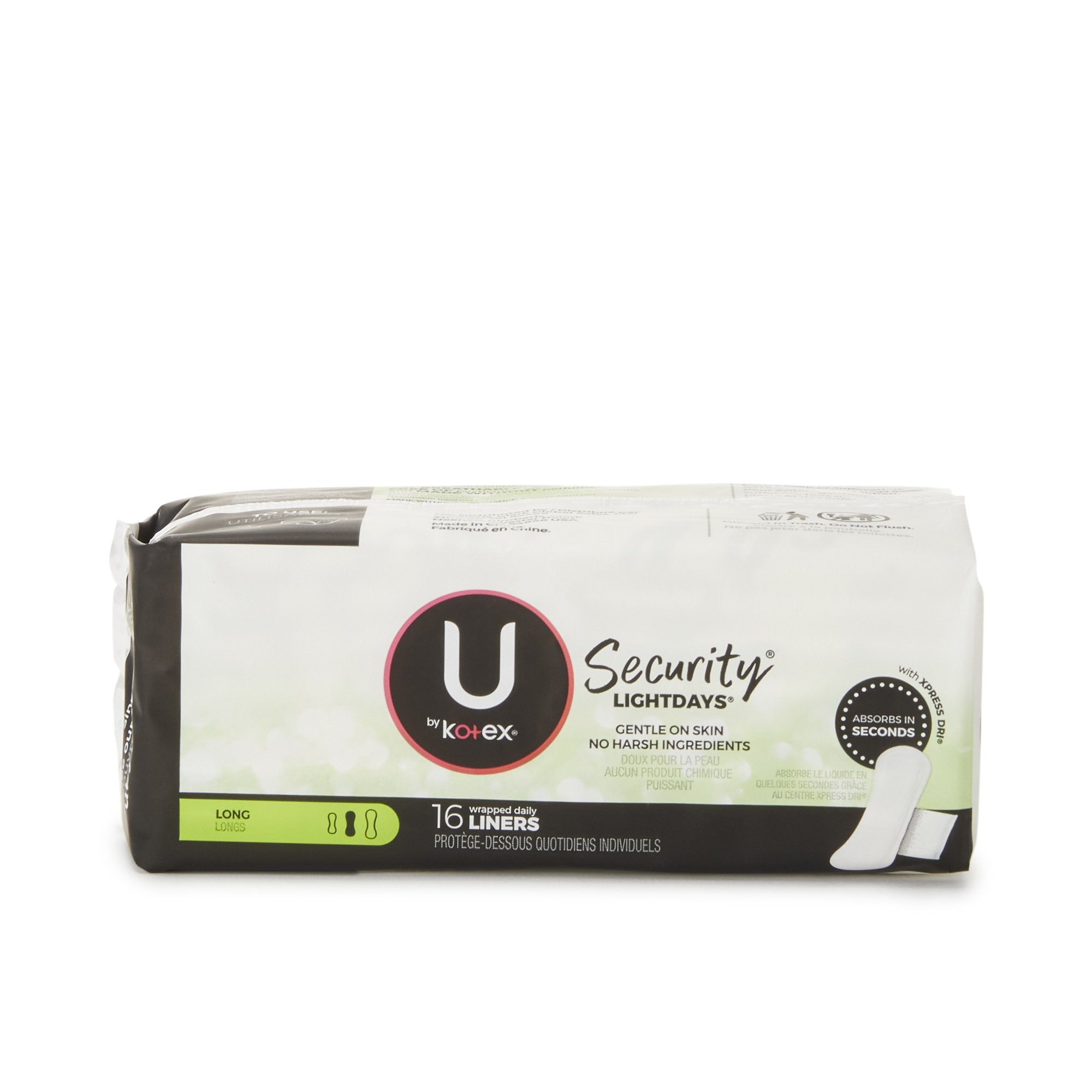U by Kotex Security Lightdays Wrapped Long Liners
