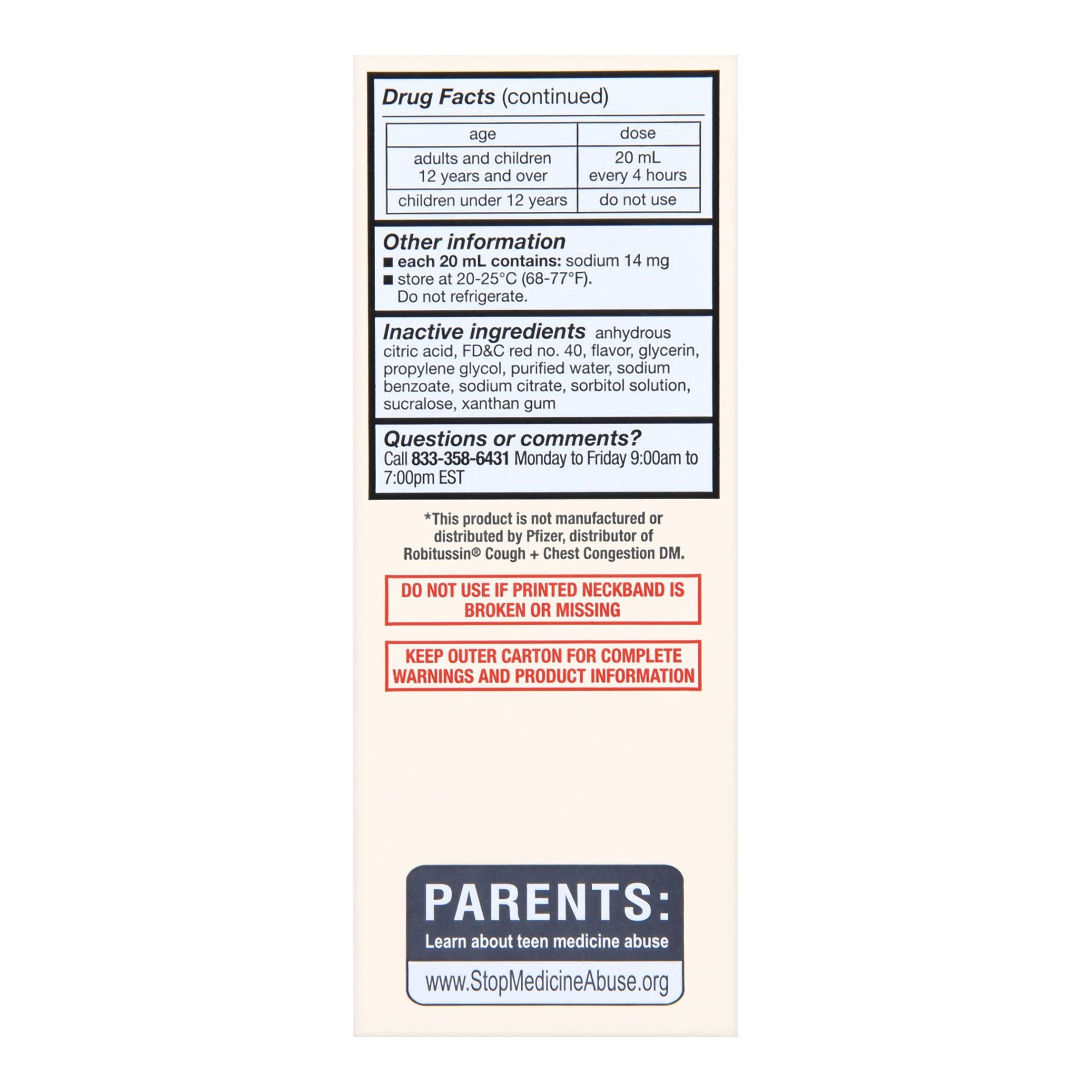 Foster & Thrive Adult Tussin DM Liquid, Raspberry Flavor