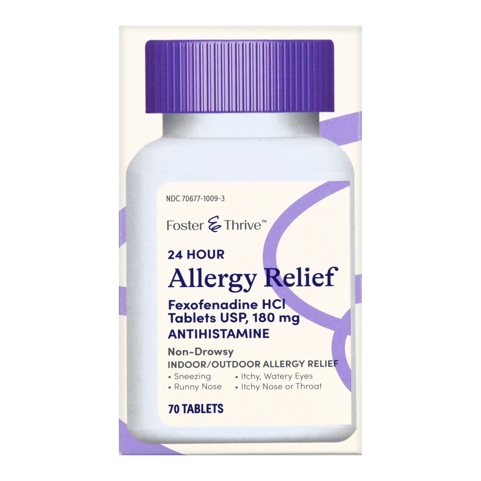 Foster & Thrive 24 Hour Allergy Relief Fexofenadine HCl USP 180 mg Tablets