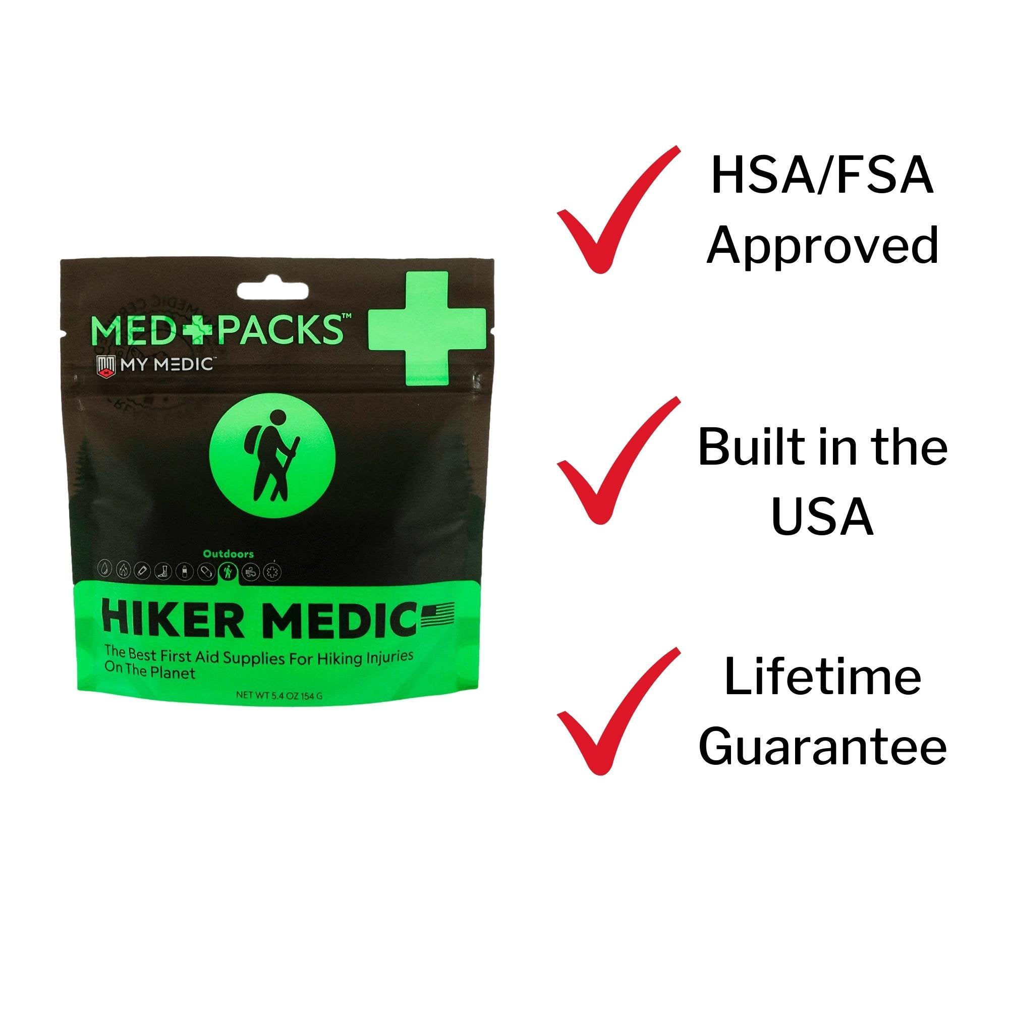 Med Packs First Aid Kit for Hikers – Outdoor Injury Supplies in Portable Pouch
