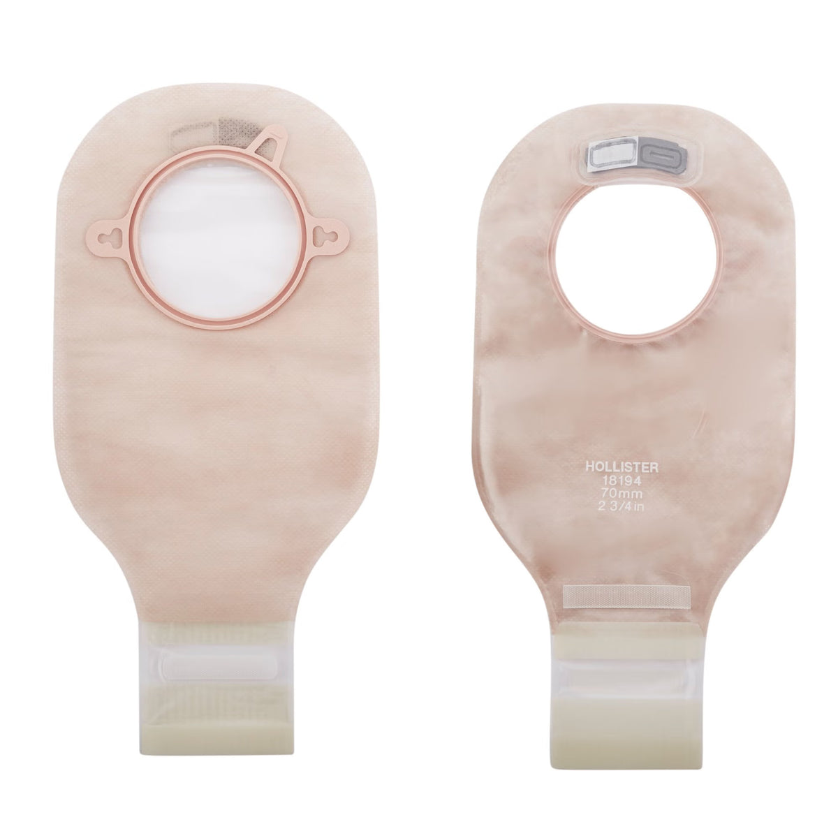 New Image™ 2-Piece Transparent Colostomy Pouch, Pre-cut to Fit 70 mm, Blue Match — Box of 10