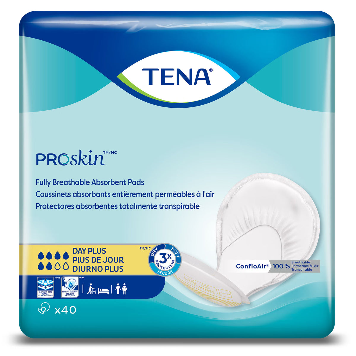 Tena® Day Plus™ Fully Breathable Absorbent Incontinence Pad — Case of 2