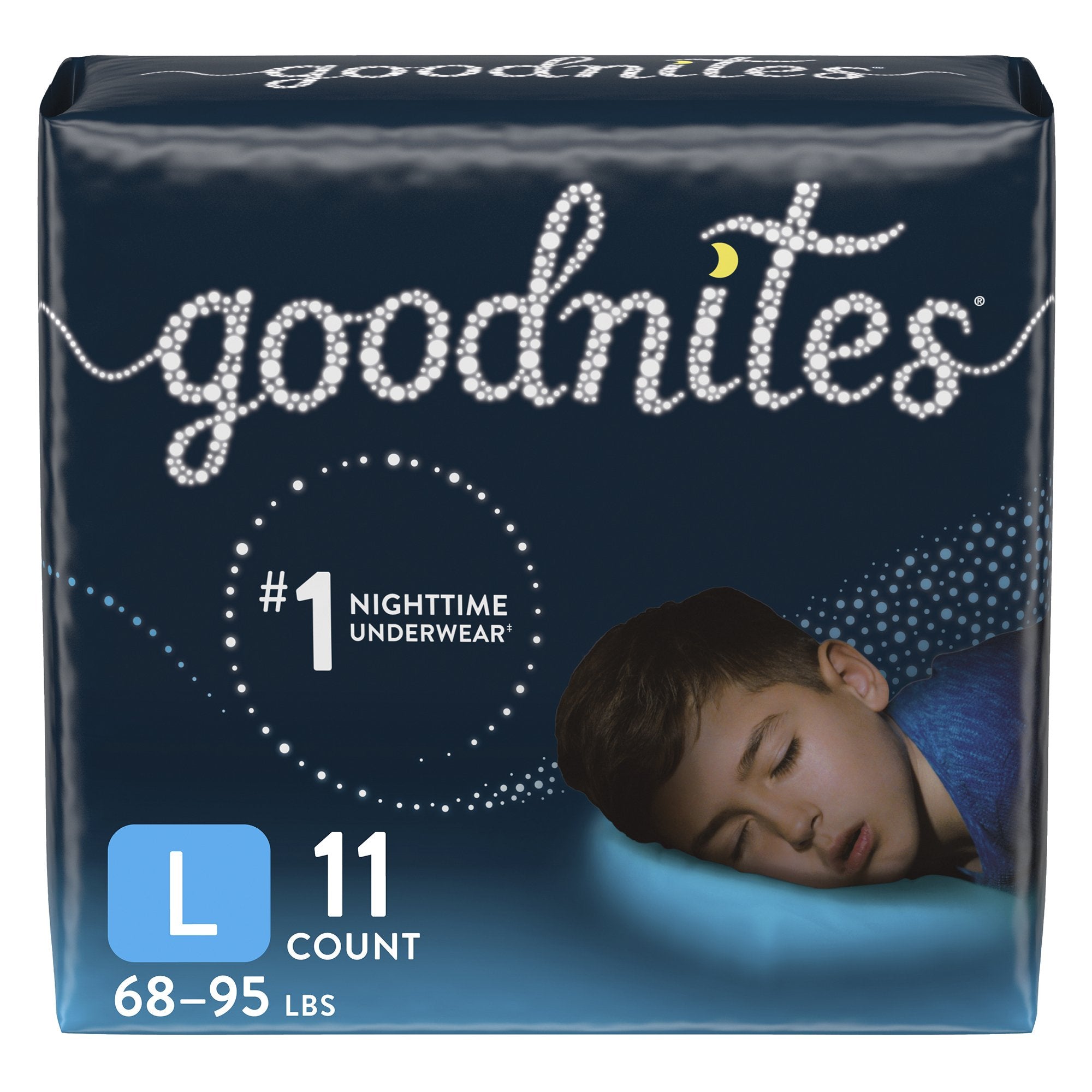 GoodNites Night Time Underwear, Large for Boys weighing 68 – 95 lbs.