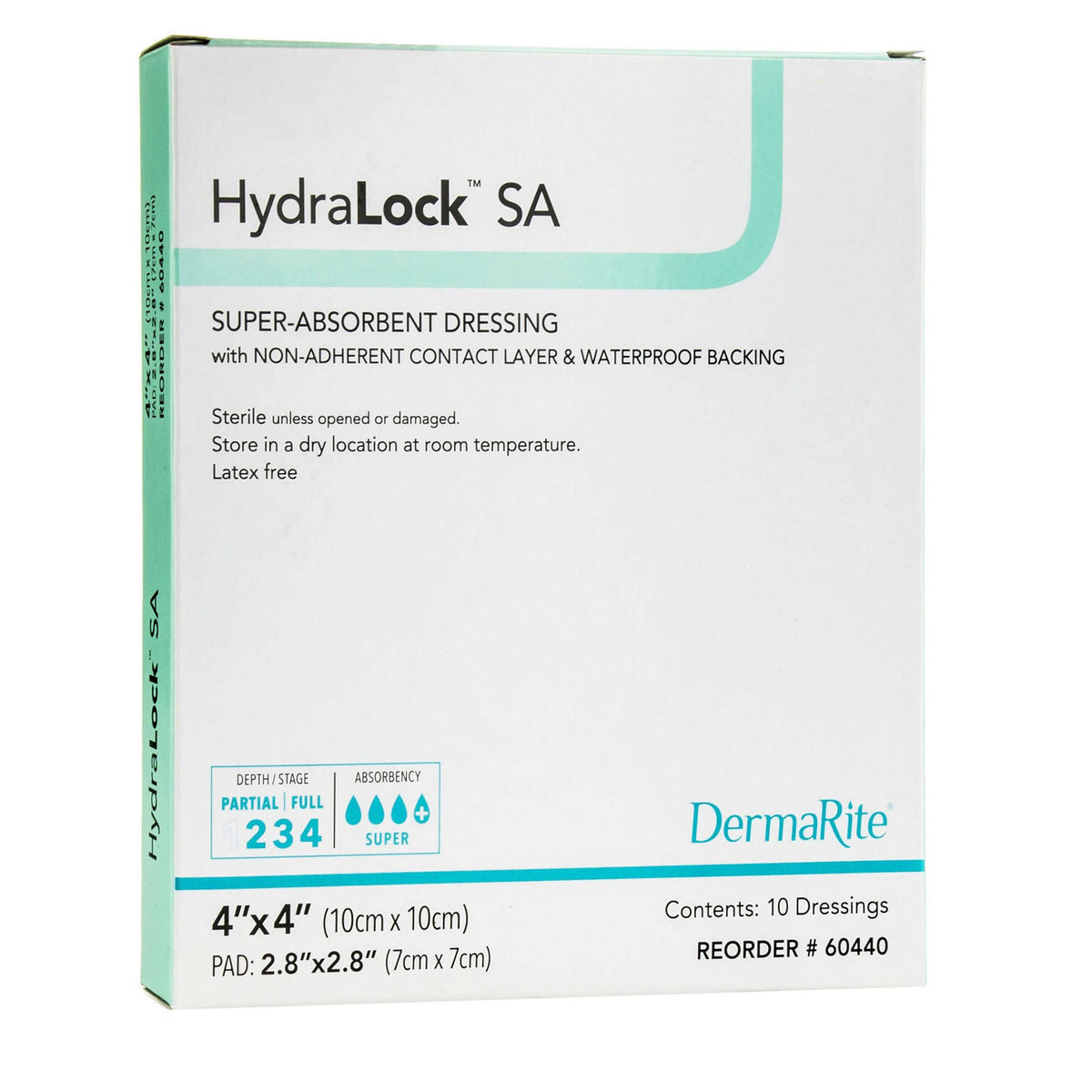 HydraLock™ Super Absorbent Dressing, 4 x 4 Inch — Box of 10