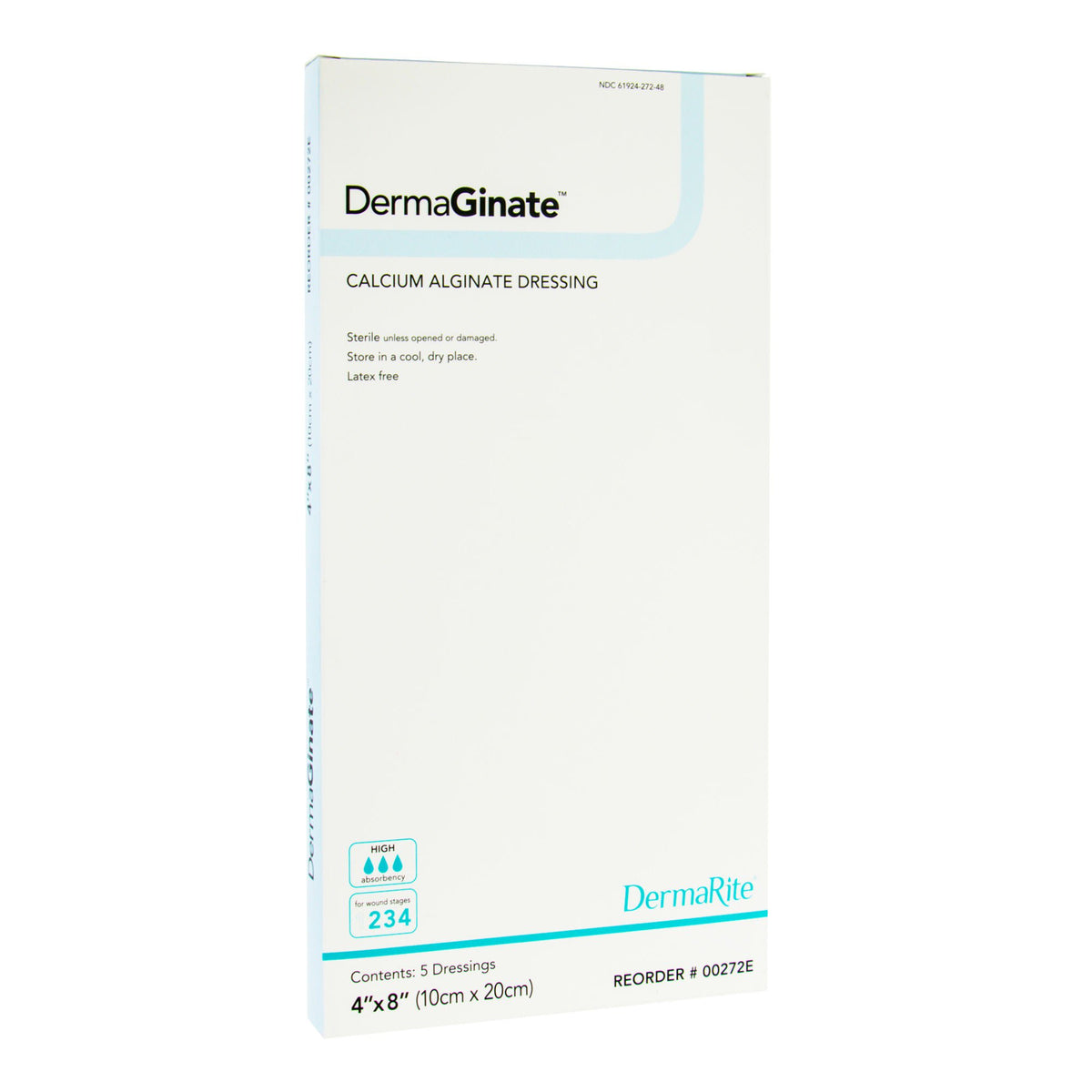 DermaGinate® Alginate Dressing, 4 x 8 inch — Box of 5