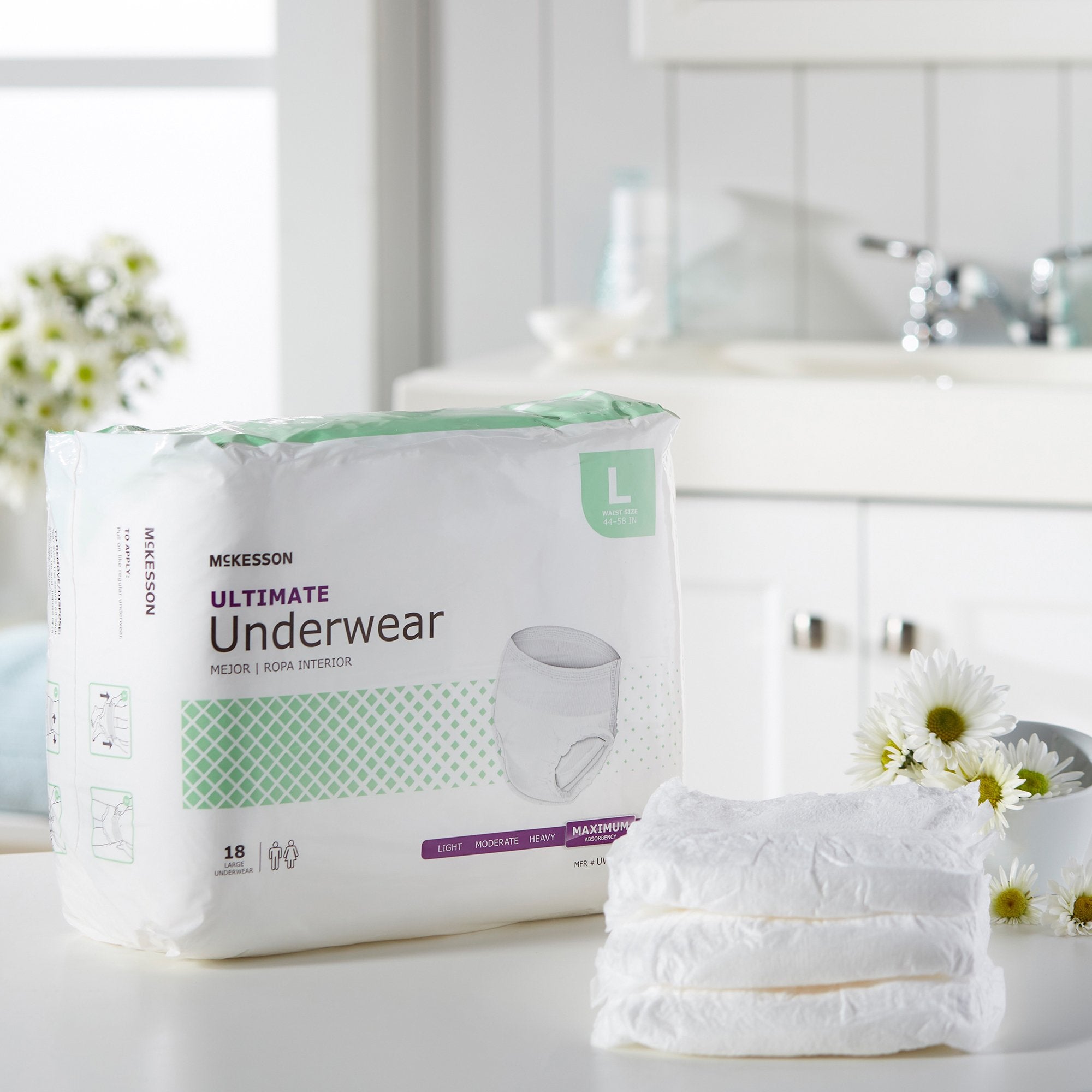 McKesson Ultimate Heavy Absorbency Incontinence Underwear, Large