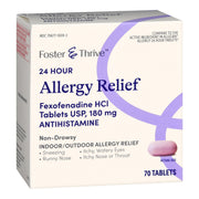 Foster & Thrive 24 Hour Allergy Relief Fexofenadine HCl USP 180 mg Tablets