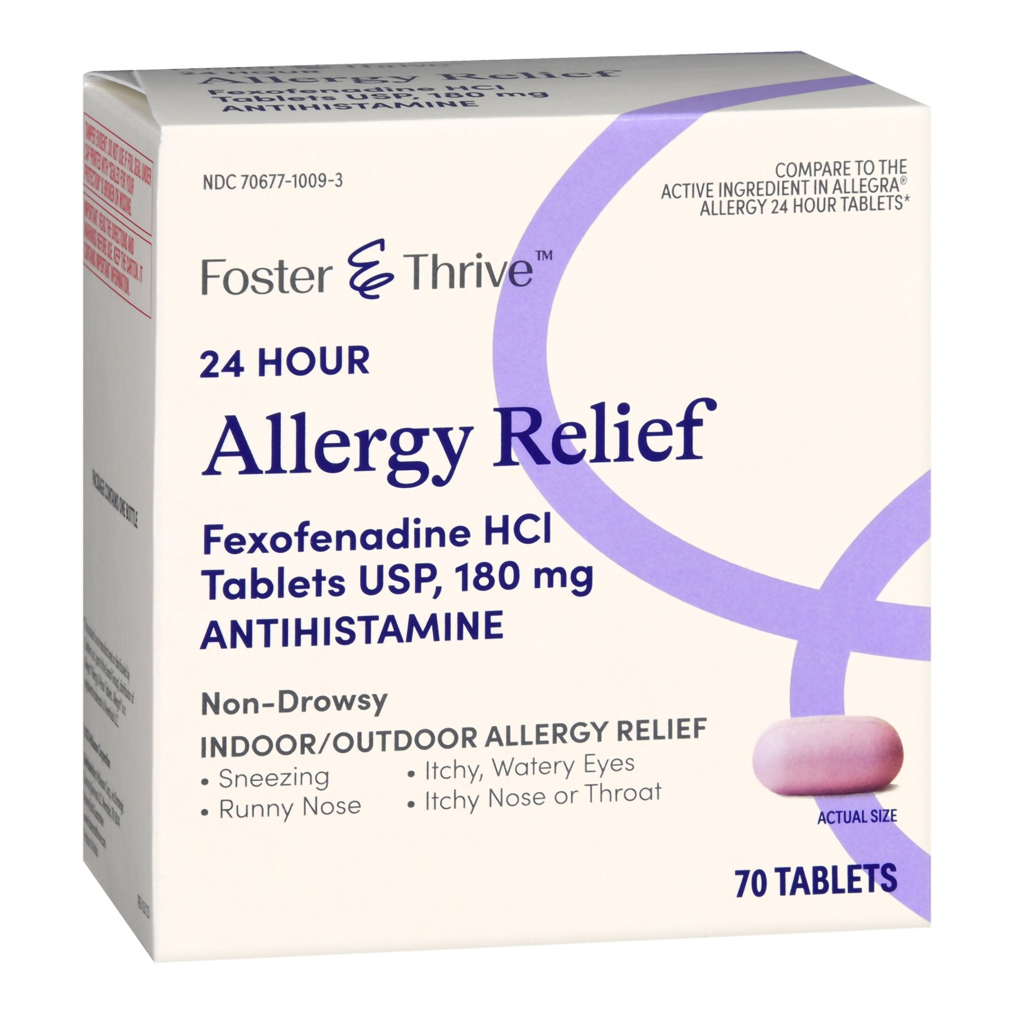 Foster & Thrive 24 Hour Allergy Relief Fexofenadine HCl USP 180 mg Tablets