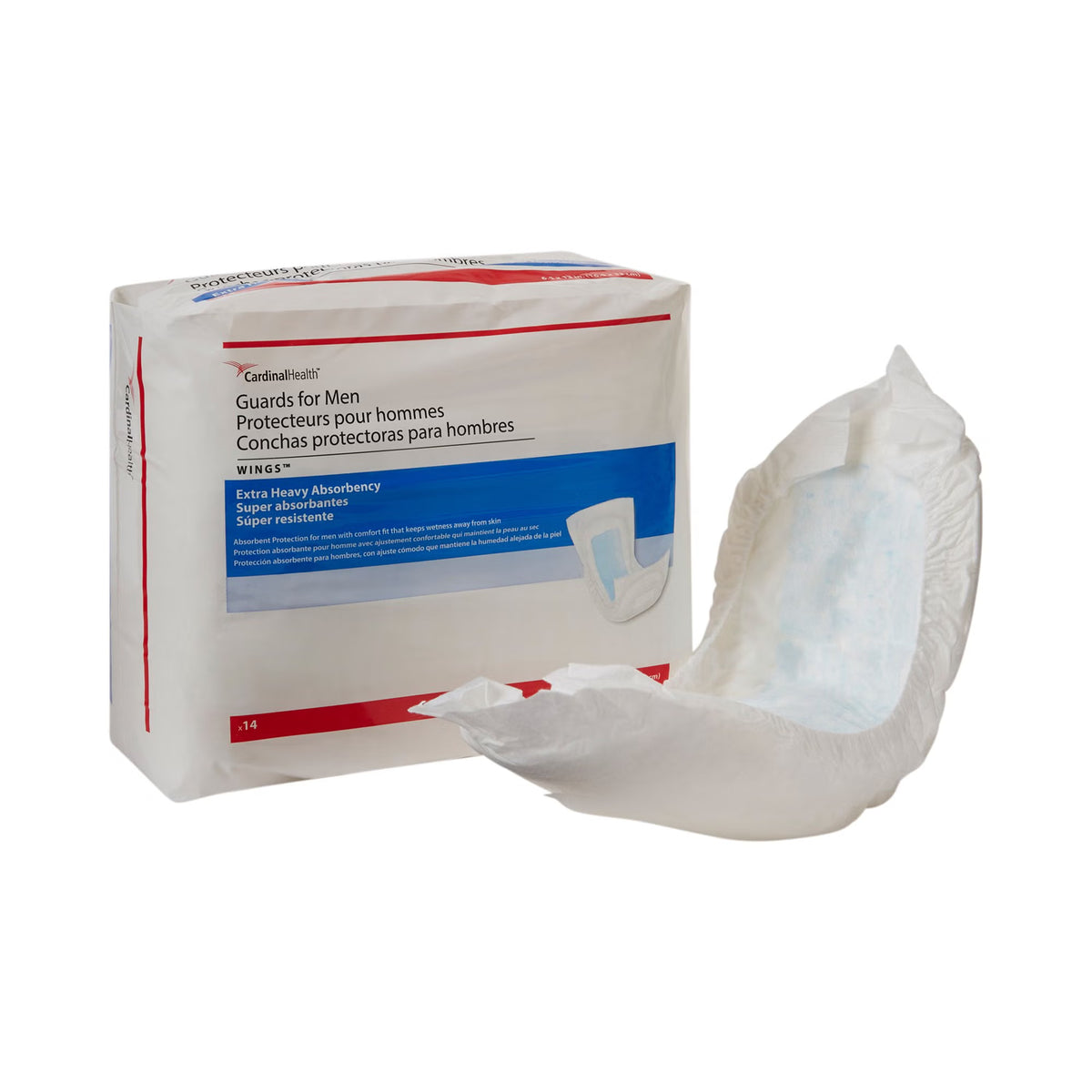 Sure Care™ Bladder Control Pads for Men, Heavy Absorbency, 6.5 x 13 Inch — Bag of 14