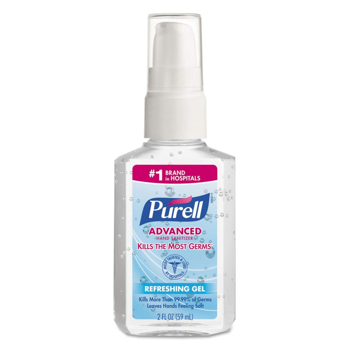 Purell® Advanced Hand Sanitizer 70% Ethyl Alcohol Gel, 2-ounce Pump Bottle