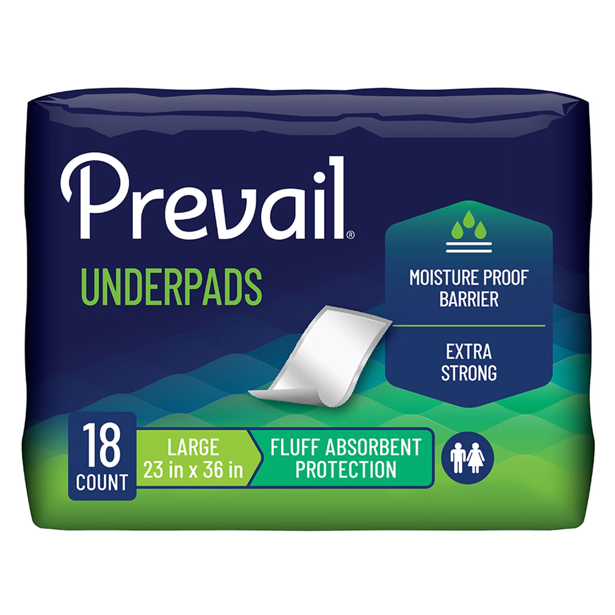 Prevail® Fluff Underpad, 23 x 36 Inch