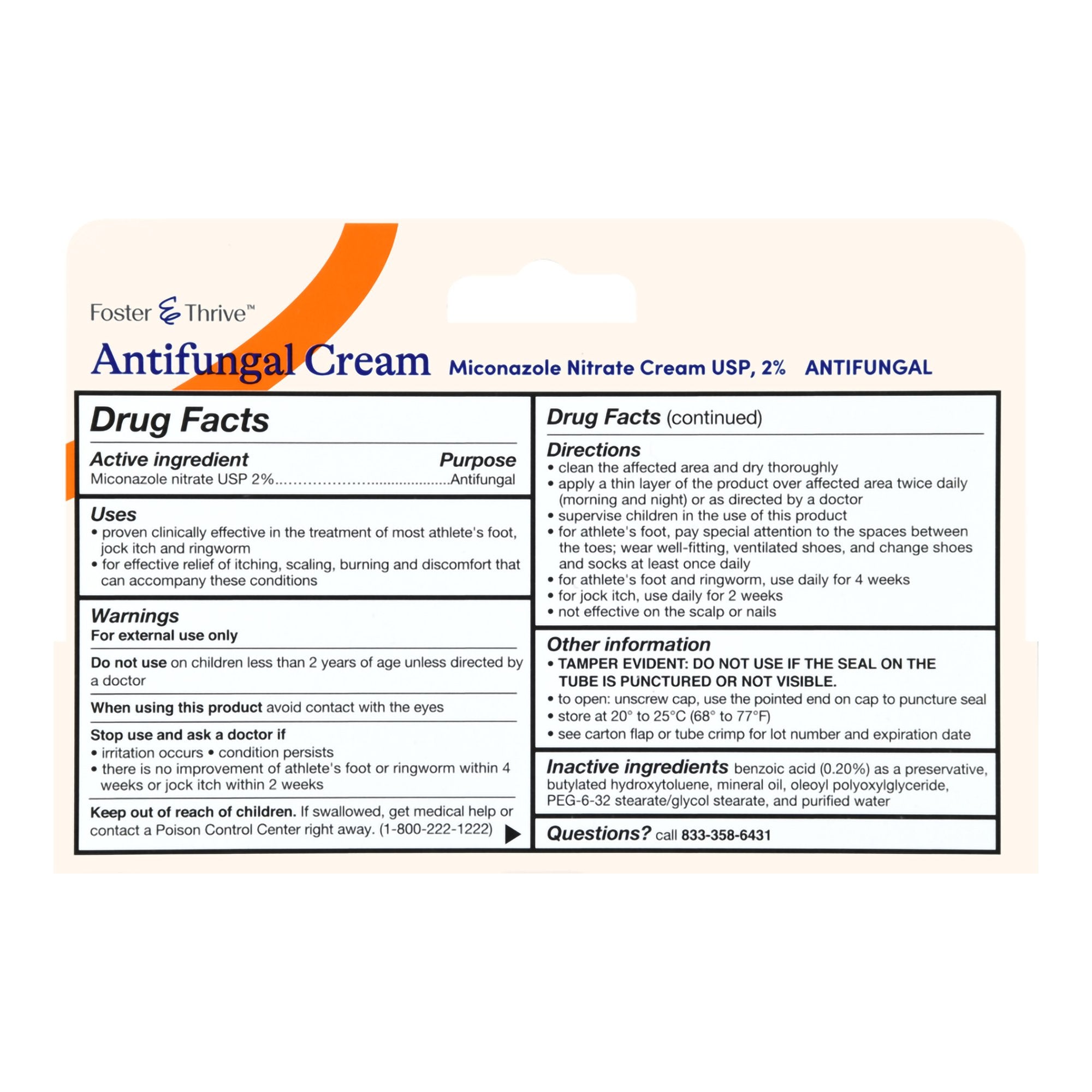 Foster & Thrive Antifungal Cream Miconazole Nitrate 2%
