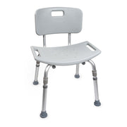 McKesson Removable Back Aluminum Bath Bench, 15.5 – 19.5 Inch, Gray