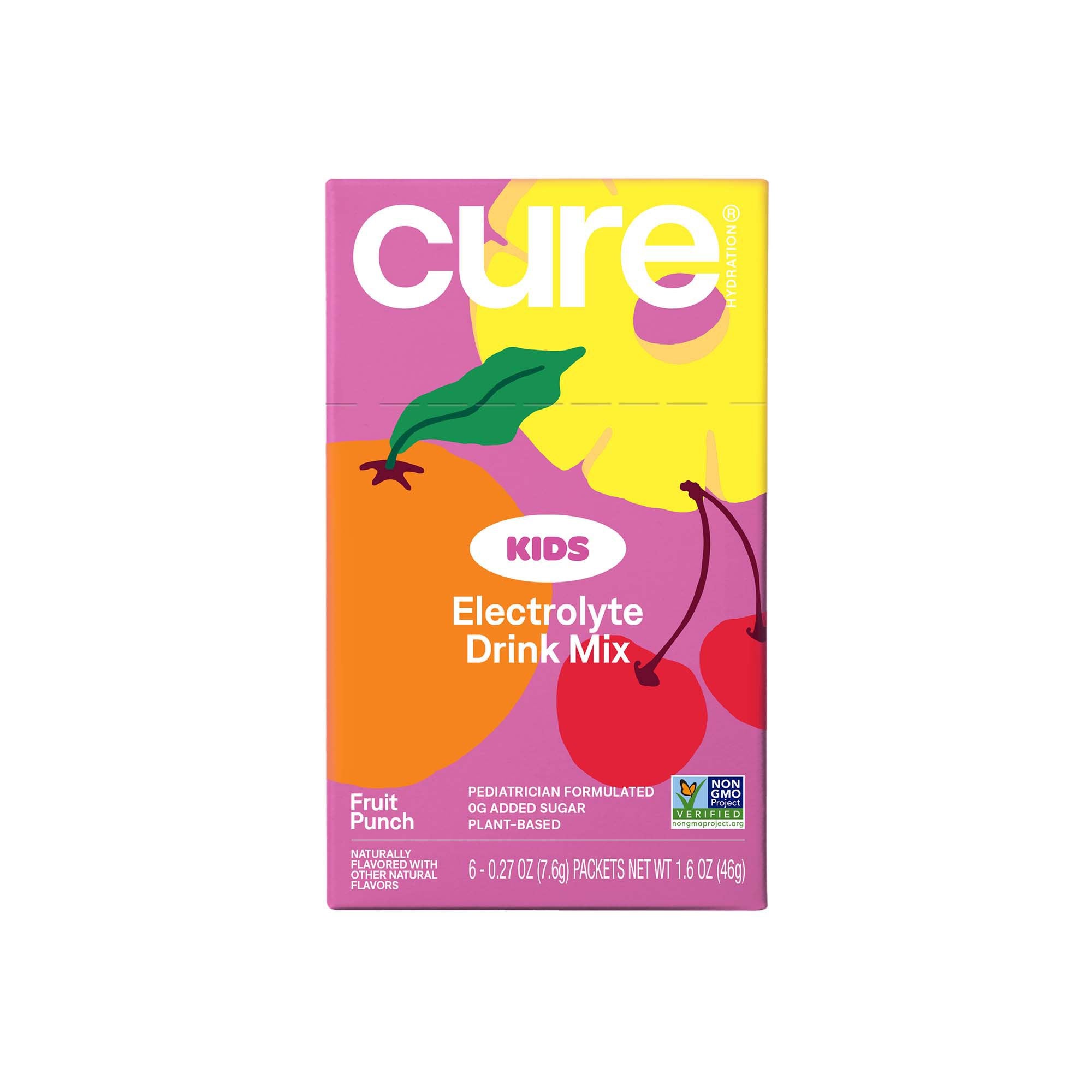 Cure Kids Fruit Punch Electrolyte Drink Mix Packets