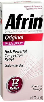 Afrin Original Oxymetazoline Sinus Relief, 30 mL Pump Mist Bottle