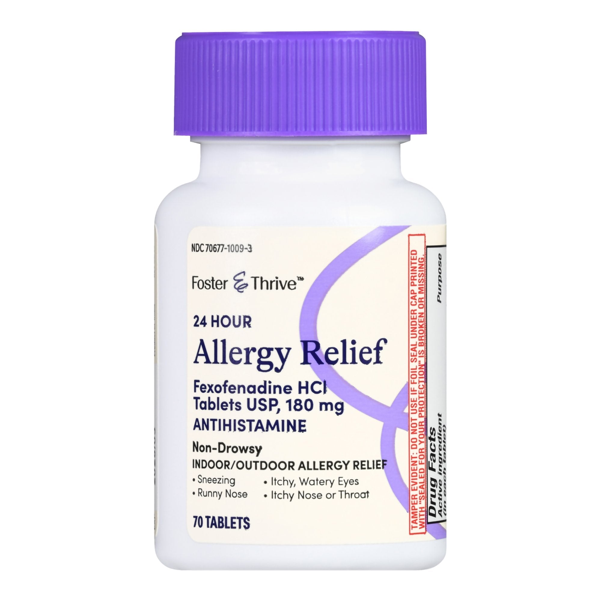 Foster & Thrive 24 Hour Allergy Relief Fexofenadine HCl USP 180 mg Tablets