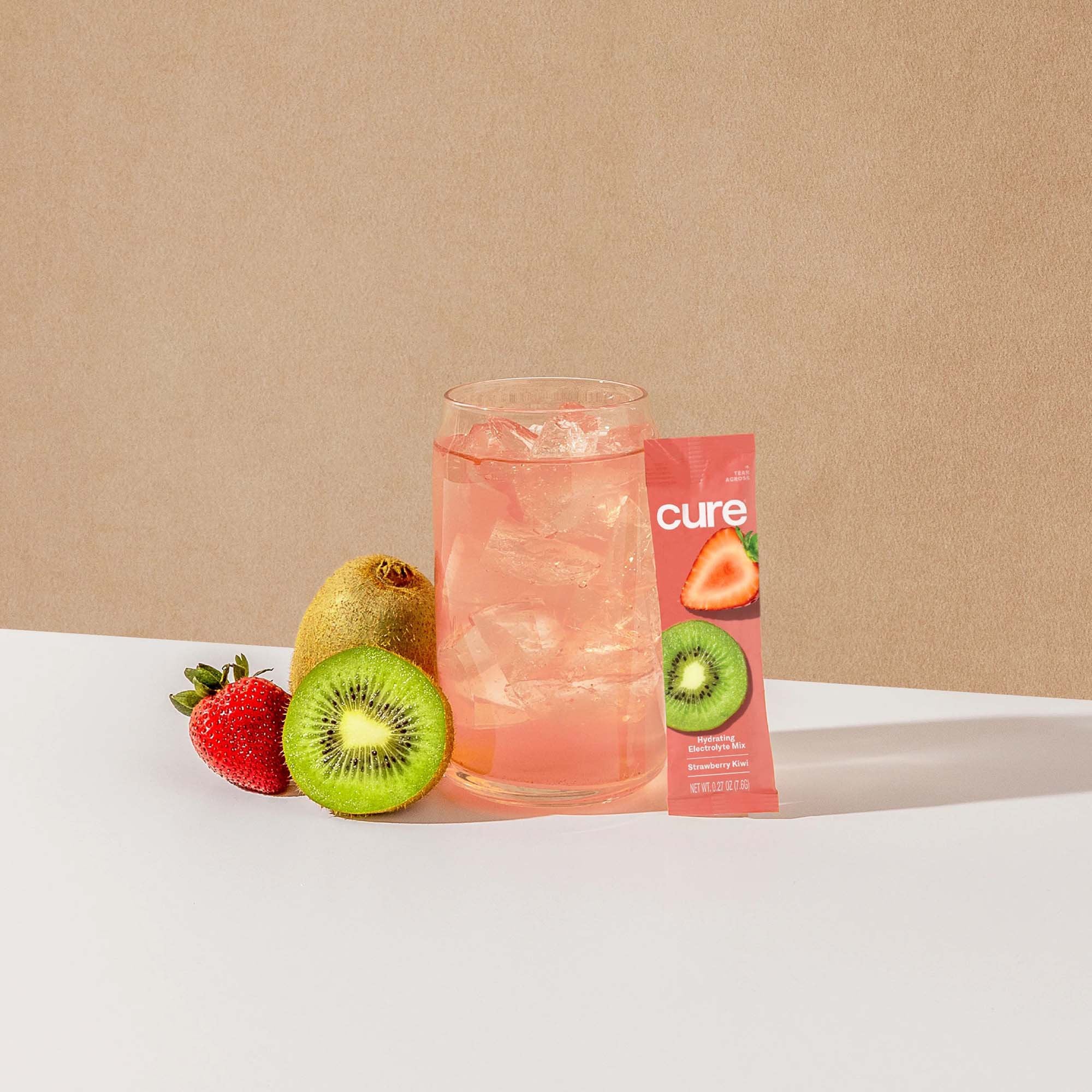 Cure Strawberry Kiwi Electrolyte Drink Mix Packets