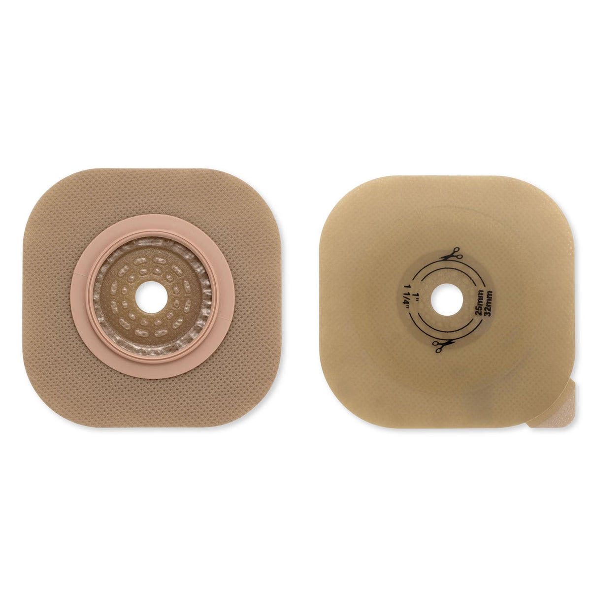 New Image™ Flat CeraPlus™ Skin Barrier, Up to 44 mm Opening, 57 mm Flange, Red — Box of 5