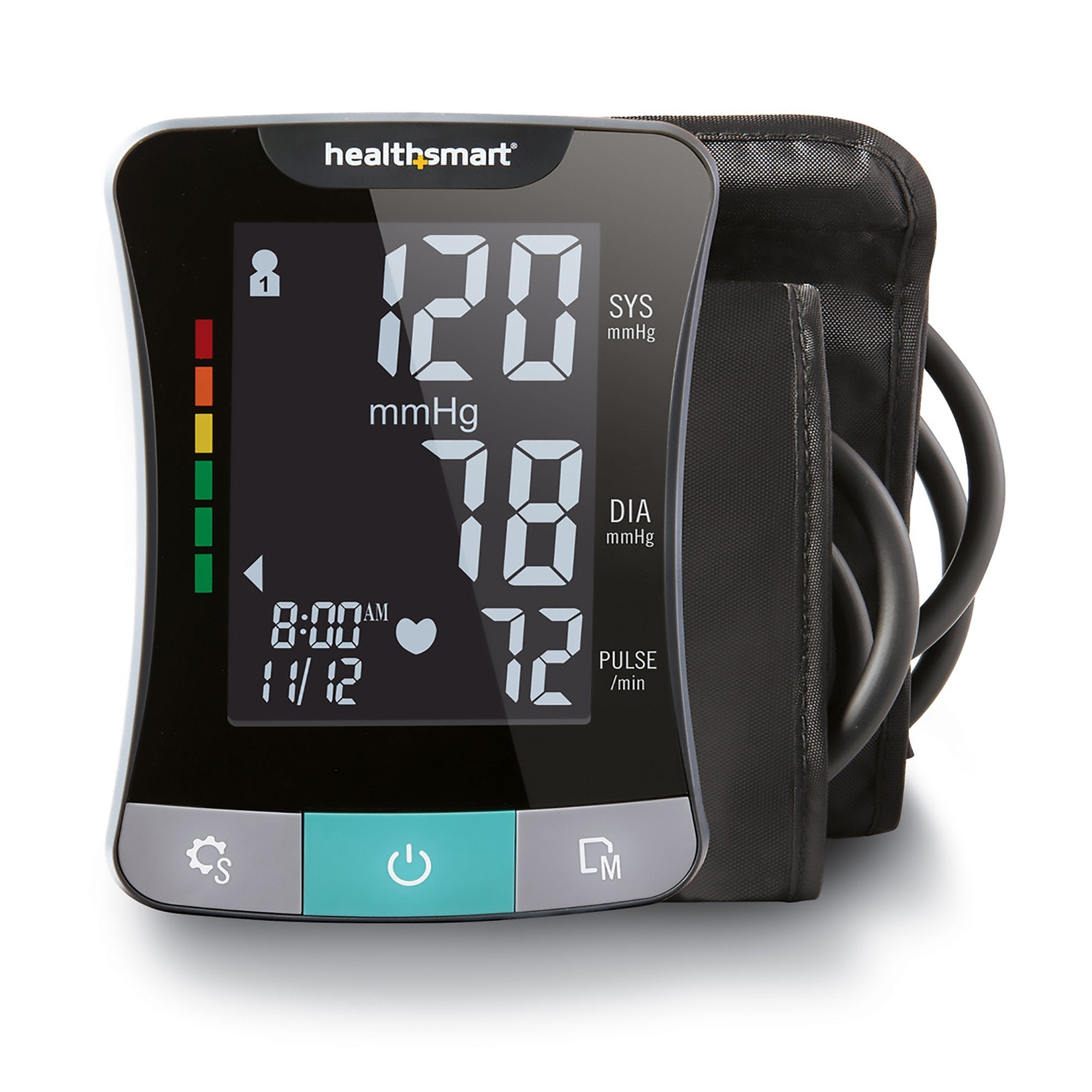 Mabis One-Tube Blood Pressure Monitor, Digital, Black Cuff