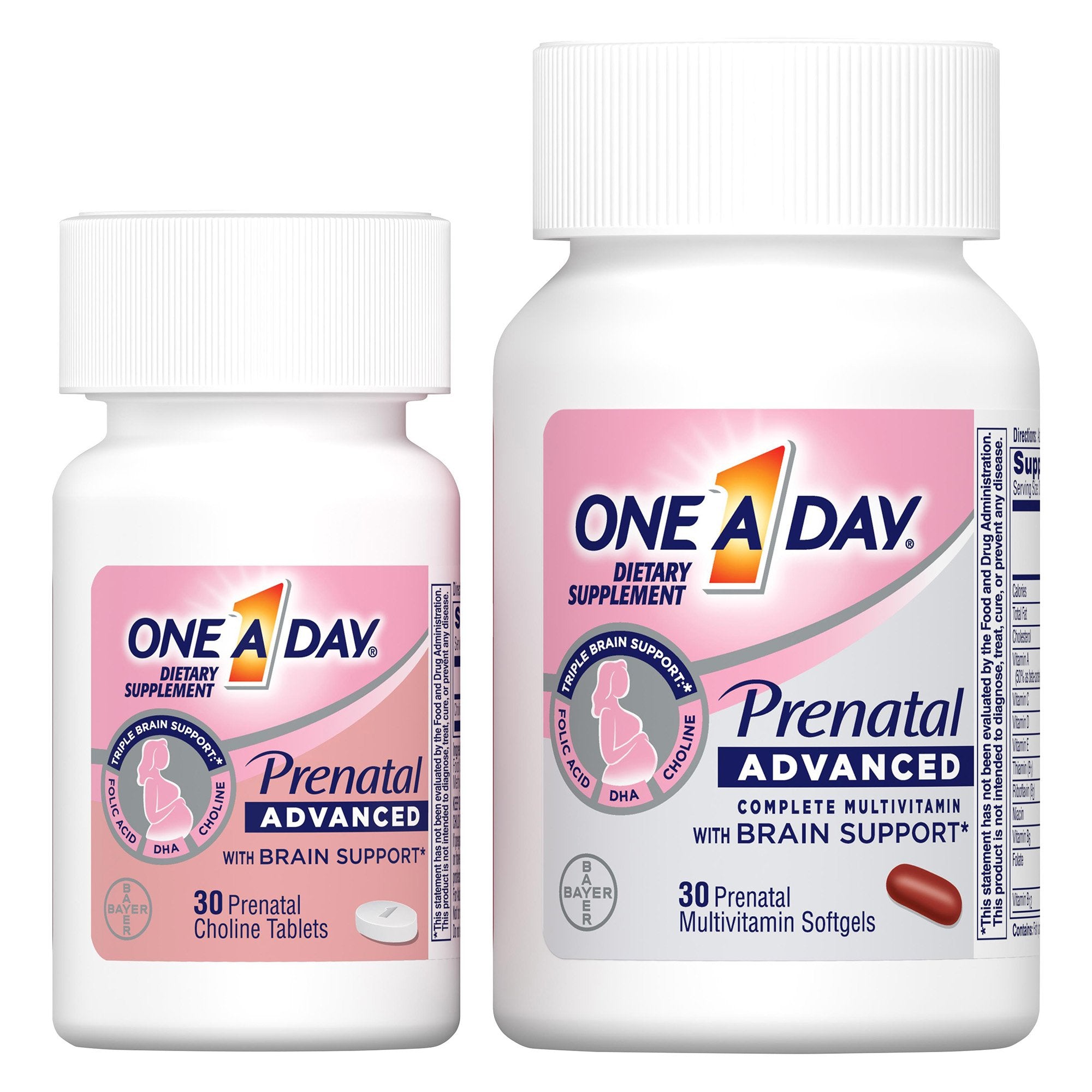 One A Day Prenatal Advanced Softgels and Tablets