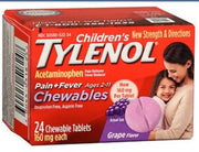 Tylenol® Children's Pain + Fever Acetaminophen 160 mg Chewable Tablets Grape