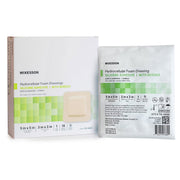 McKesson 5 x 5 Inch Five-Layer Hydrocellular Foam Dressing w/ 2 x 2 Inch Border