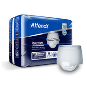 Attends® Overnight Underwear with Extended Wear Protection, Medium — Bag of 16