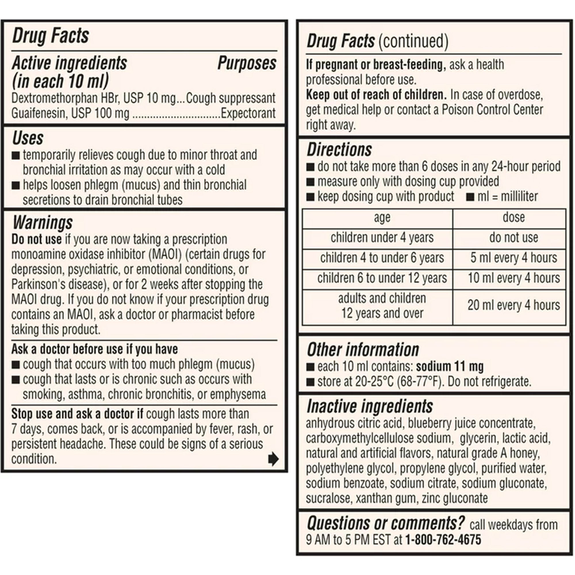 Robitussin Children's Honey Cough & Chest Congestion DM Liquid