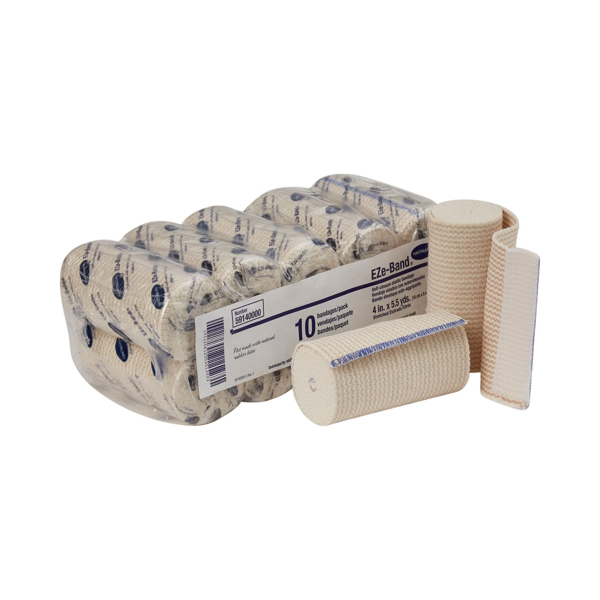 EZe-Band® LF Double hook-and-loop closure Elastic Bandage, 4 Inch x 5-1/2 Yard — Case of 60