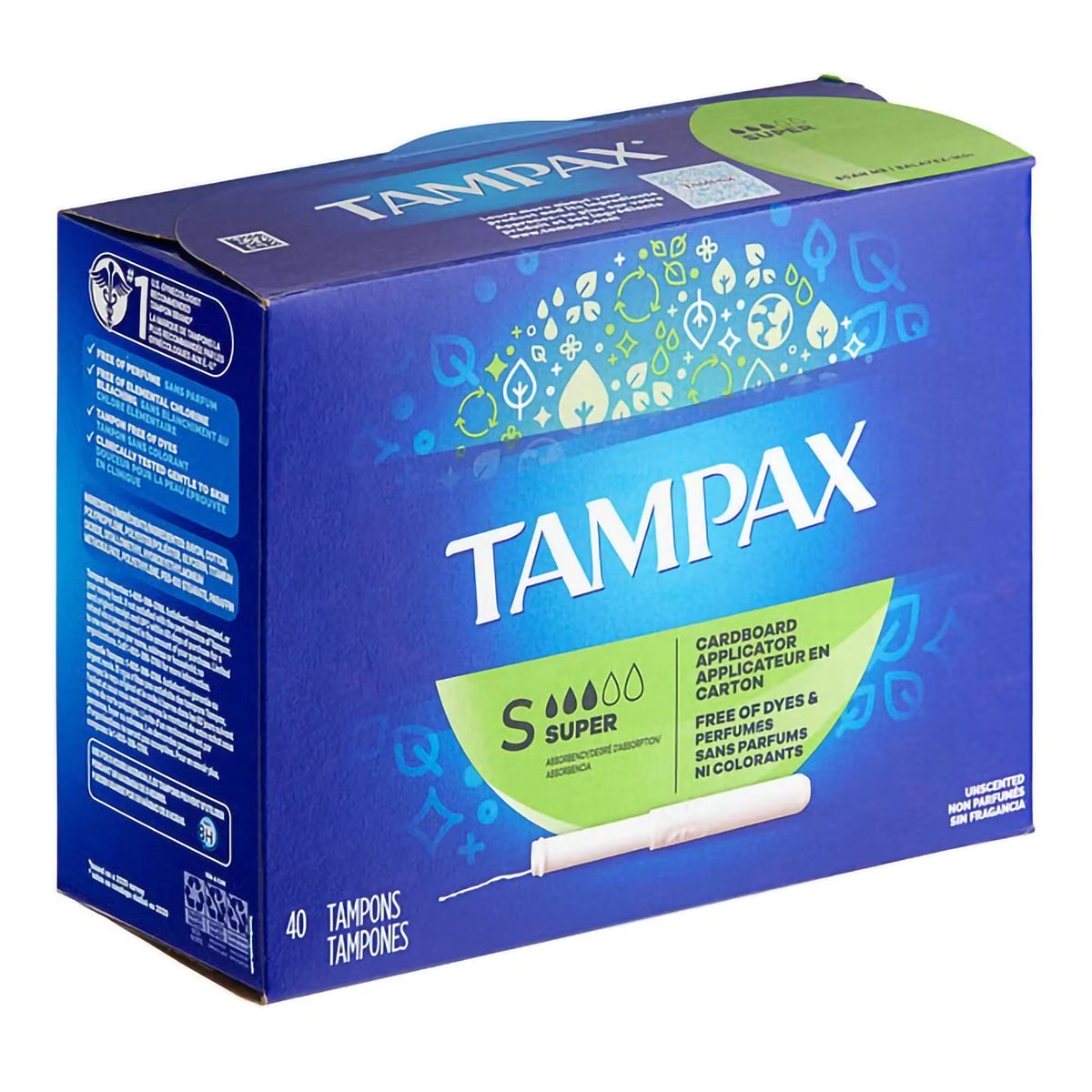 Tampax® Super Absorbency Unscented Tampons — Box of 40