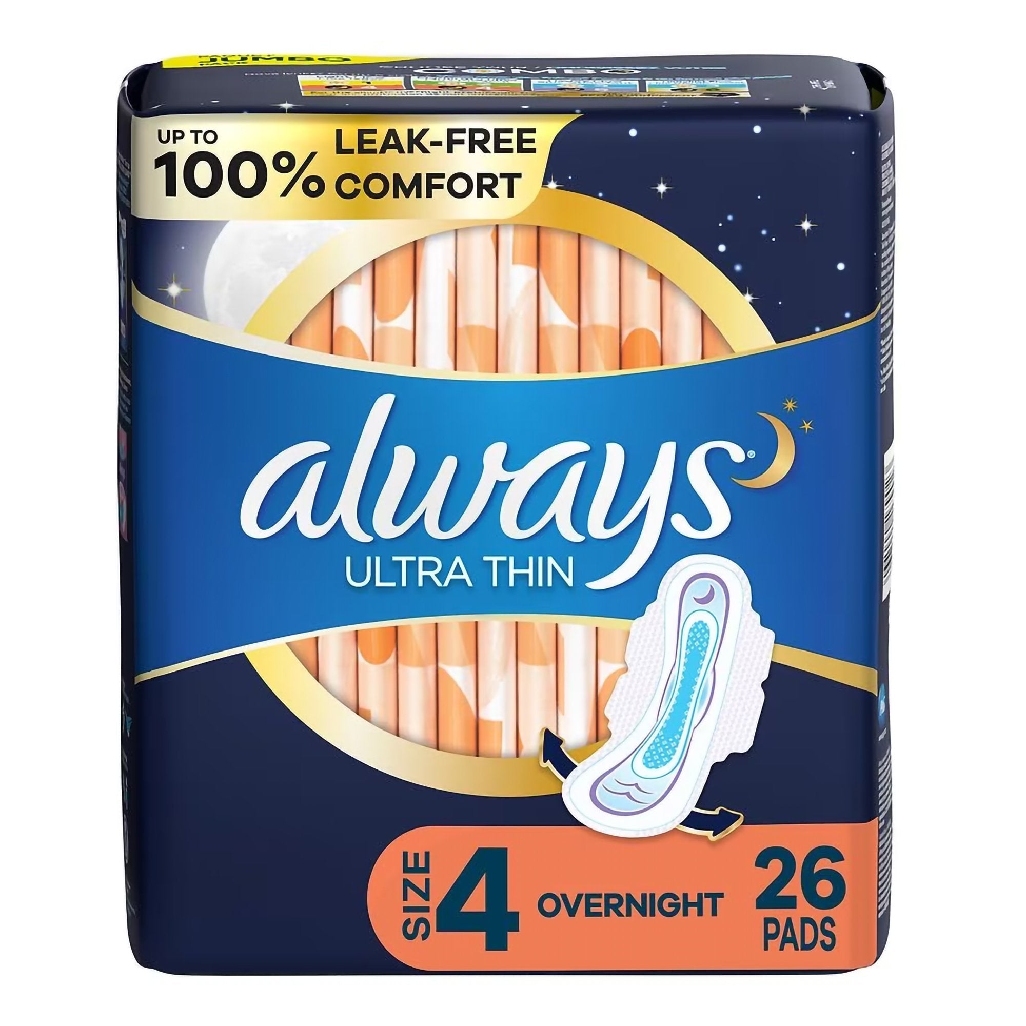 Always Ultra Thin Pads Size 4 Overnight with Flexi-Wings
