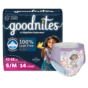 Goodnites® Heavy Absorbency Nighttime Underwear, S/M for Girls 43 – 68 lbs. — Pack of 14
