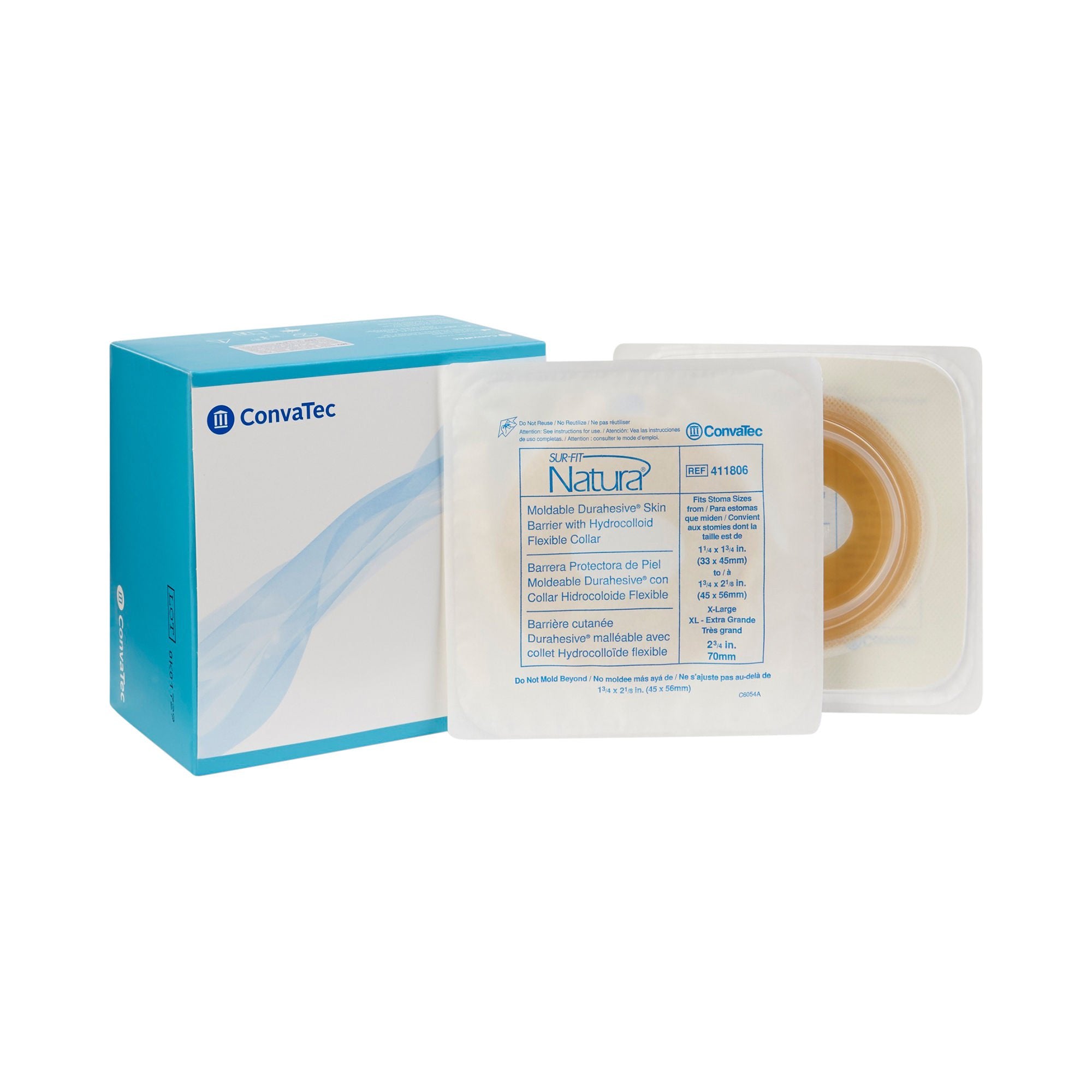 Sur-Fit Natura® Durahesive® Ostomy Barrier with 1-3/4 to 2-1/8 Inch Stomas
