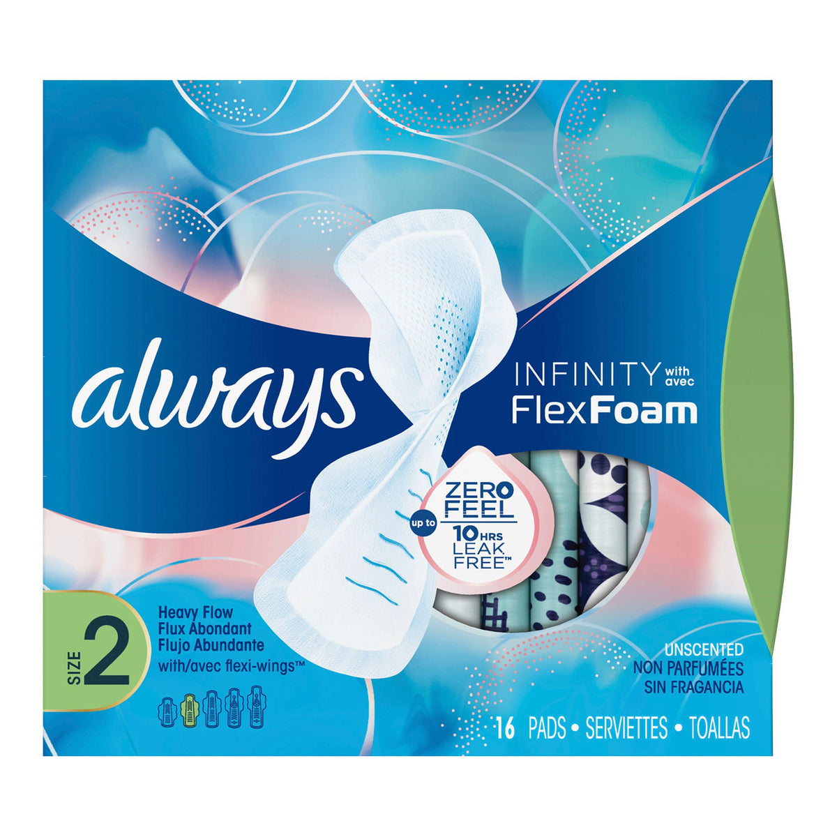 Always® Infinity Super Pads with Wings, Size 2 — Box of 16