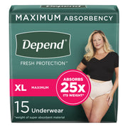 Depend® Fresh Protection™ Women's Maximum Absorbency Underwear, X-Large