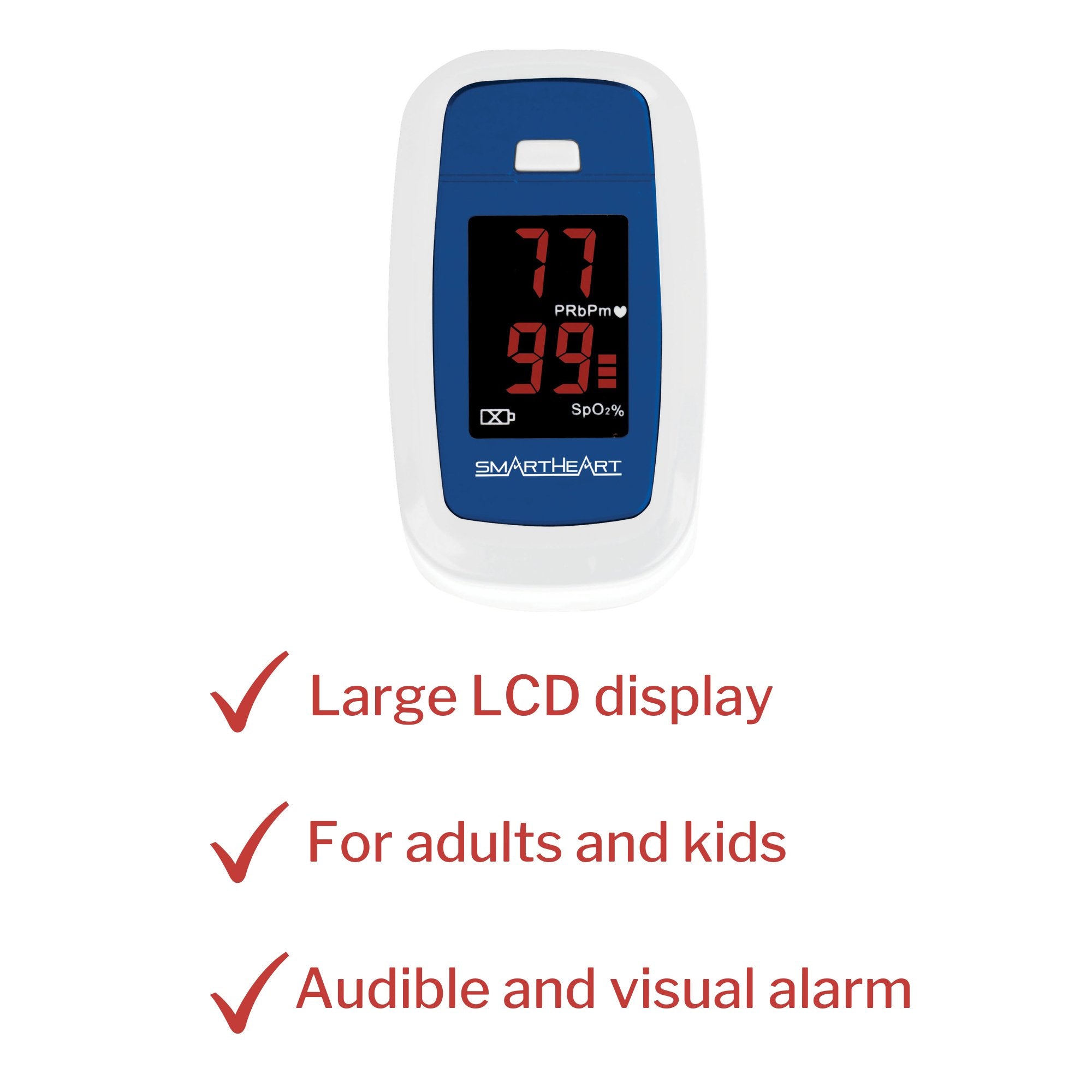 SmartHeart Economy Fingertip Pulse Oximeter for Blood Oxygen Saturation