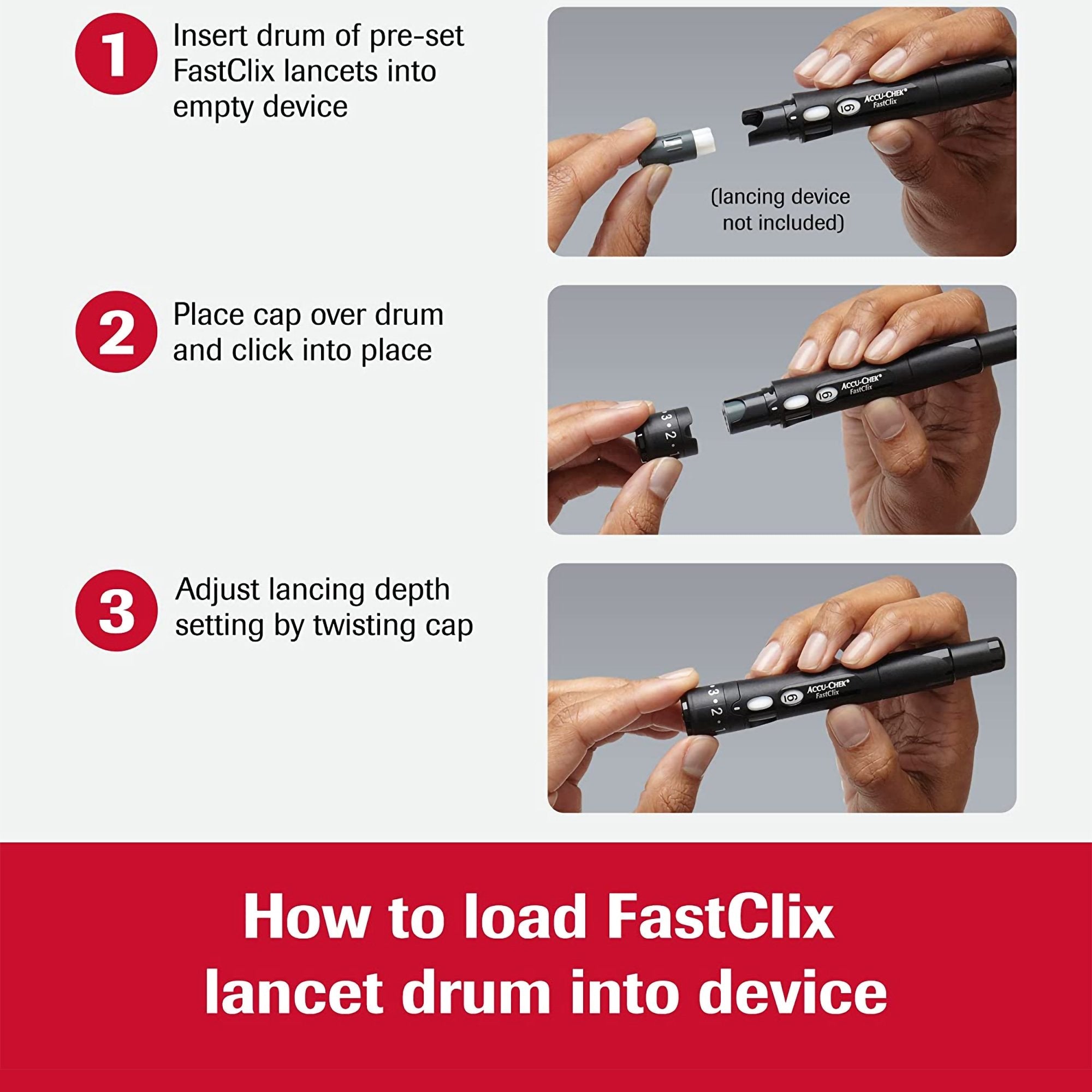 Accu-Chek FastClix 30 Gauge Lancet Preloaded Safety Drum