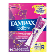Tampax Radiant Tampons Regular Absorbency Unscented