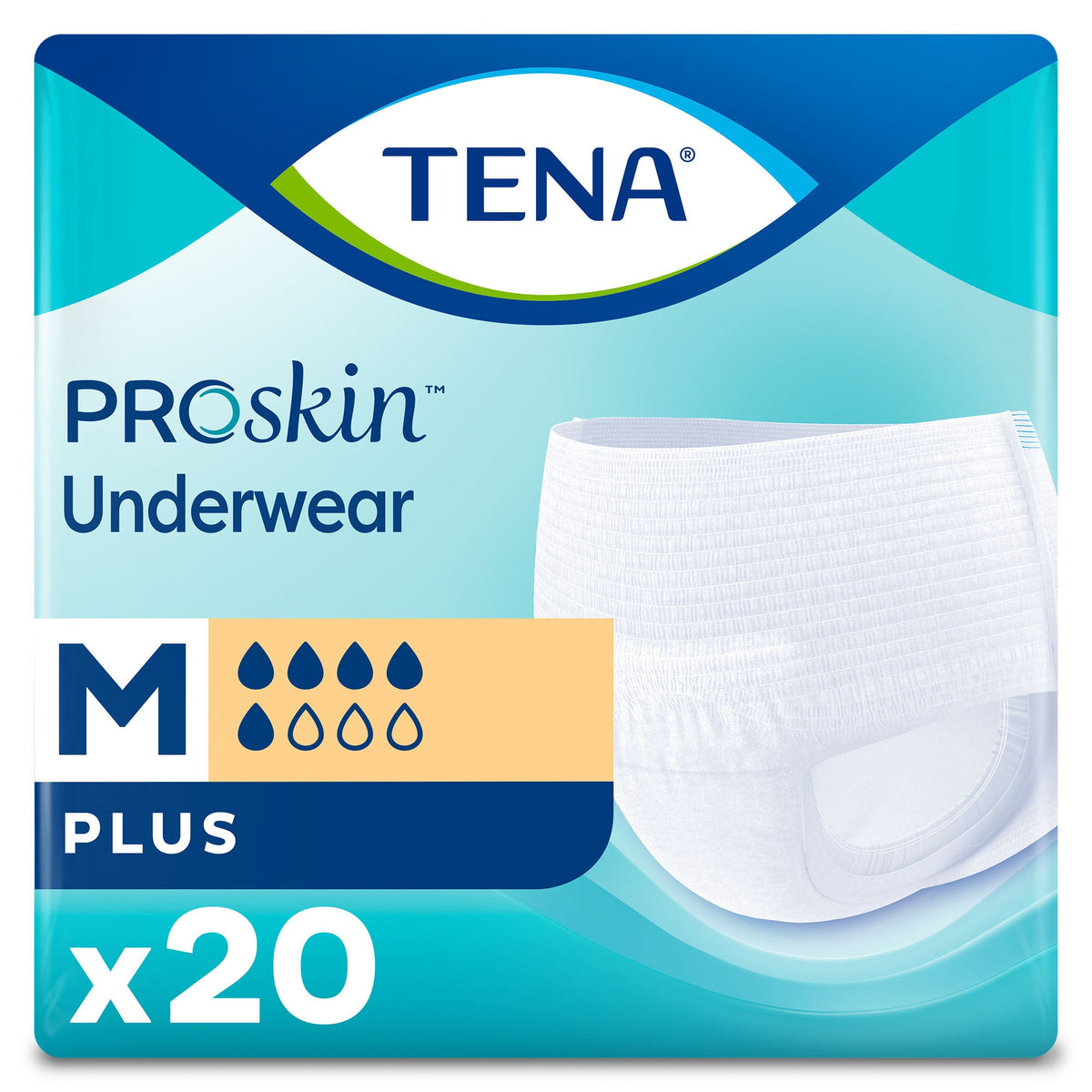 Tena® ProSkin™ Plus Fully Breathable Absorbent Underwear, Medium — Pack of 20