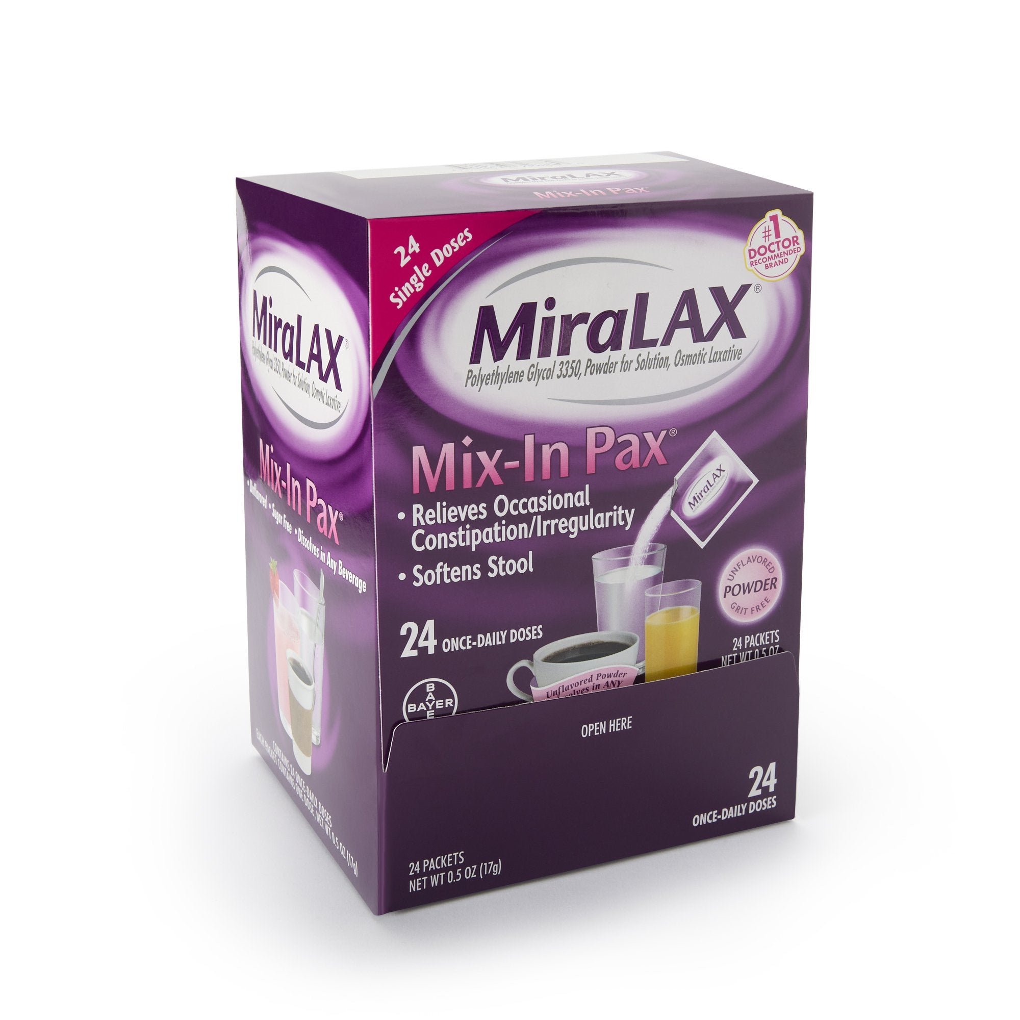 MiraLAX Laxative 24 Packet Box