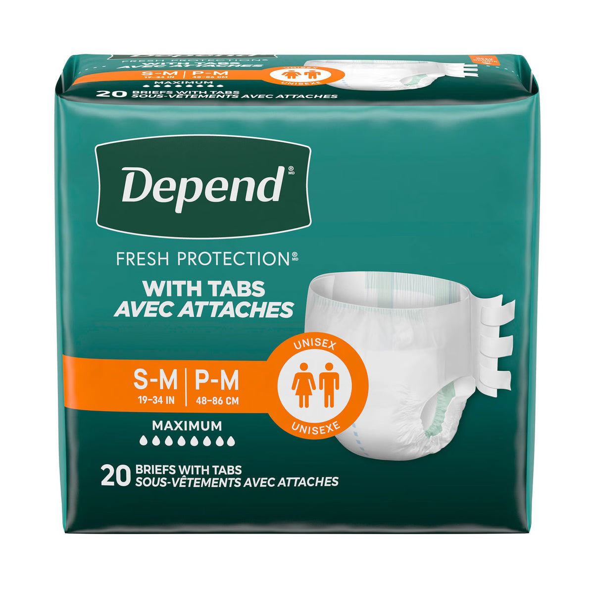 Depend® Fresh Protection™ Maximum Absorbency Underwear, Small / Medium — Pack of 20