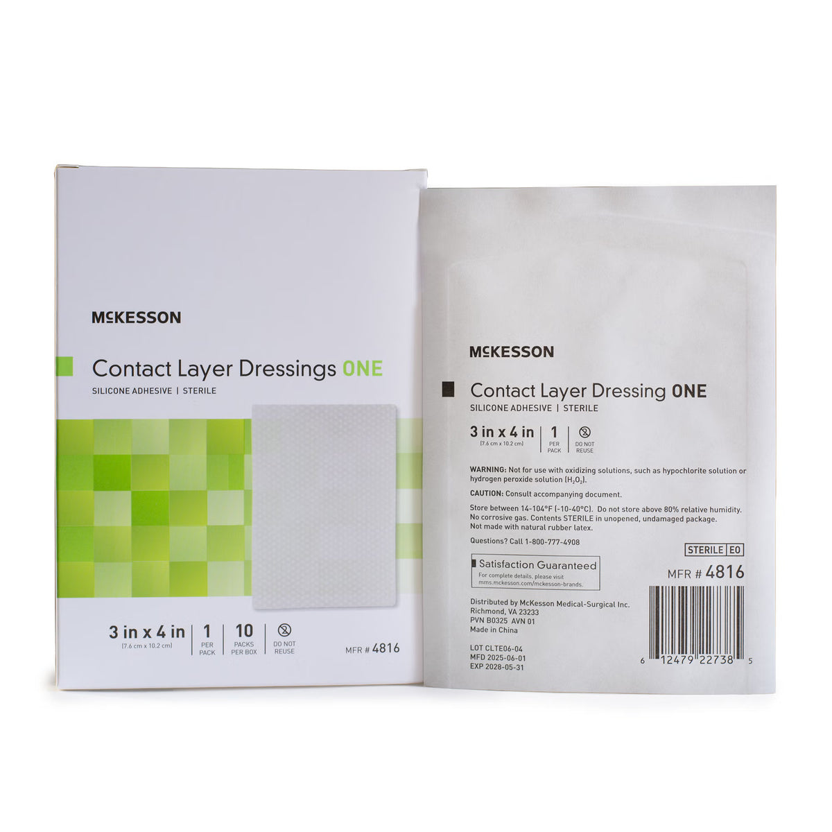 McKesson Silicone Wound Contact Layer Dressing, 3 x 4 Inch — Case of 40