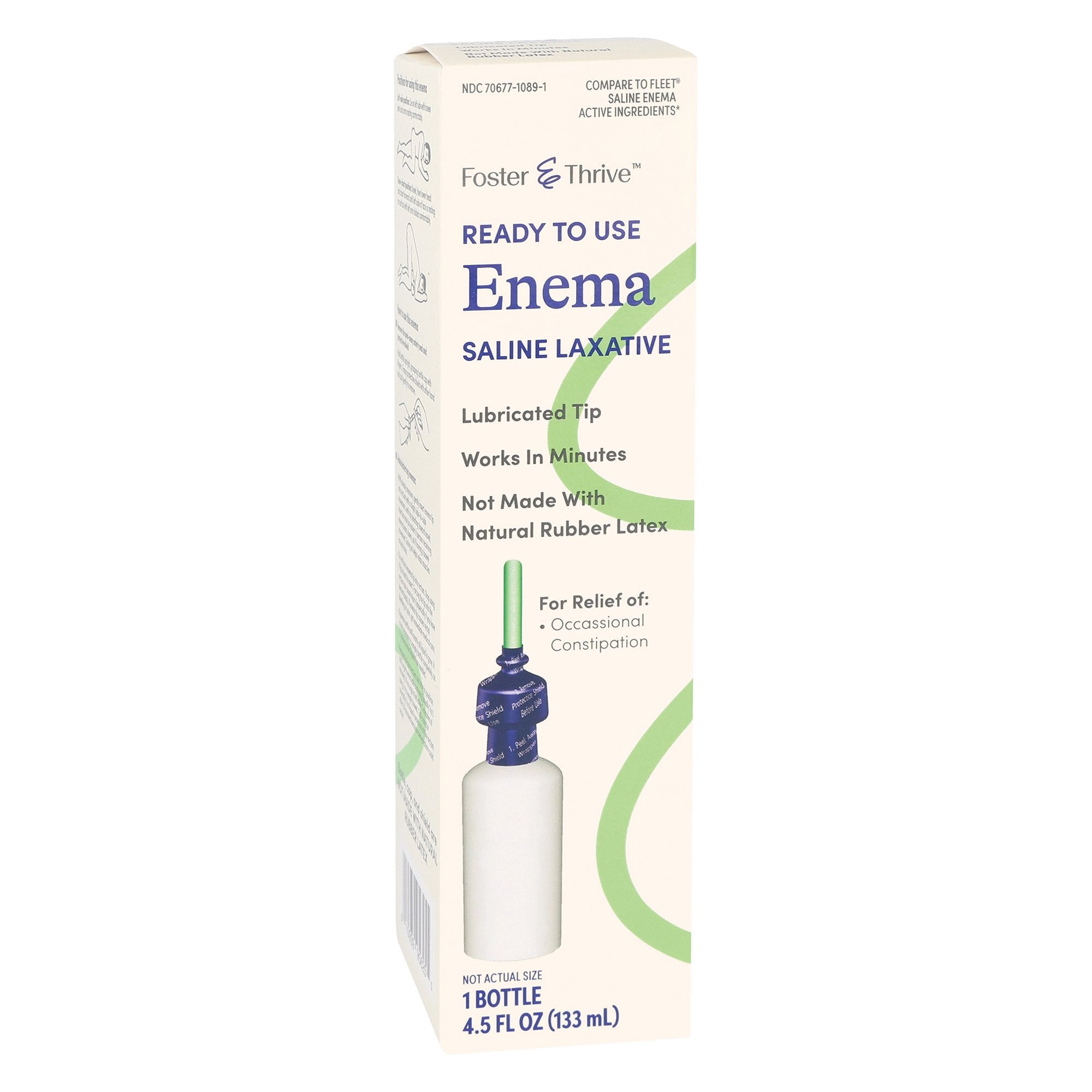 Foster & Thrive Ready to Use Enema Saline Laxative, 4.5 ounces