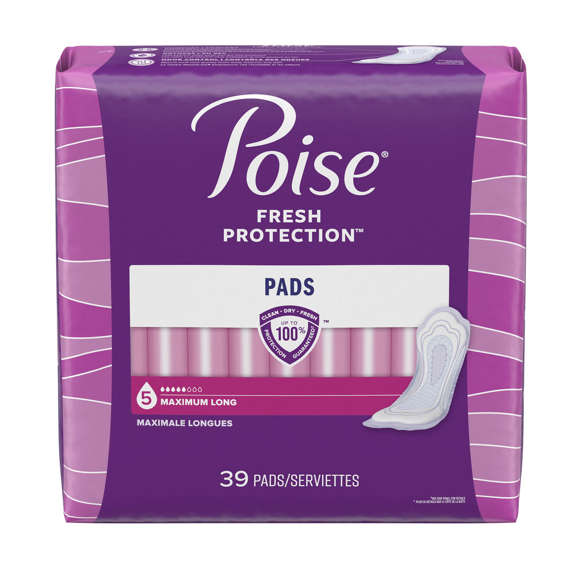 Poise® Maximum Absorbency Bladder Control Pad, Long Length — Pack of 39