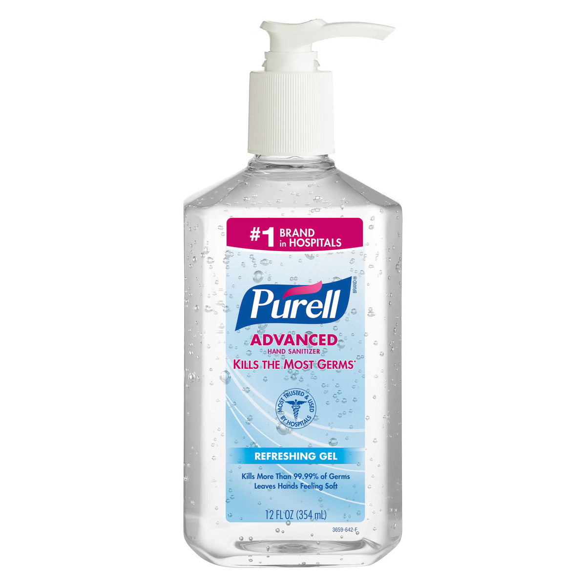 Purell® Advanced Hand Sanitizer, Ethyl Alcohol Gel, 12-ounce Pump Bottle