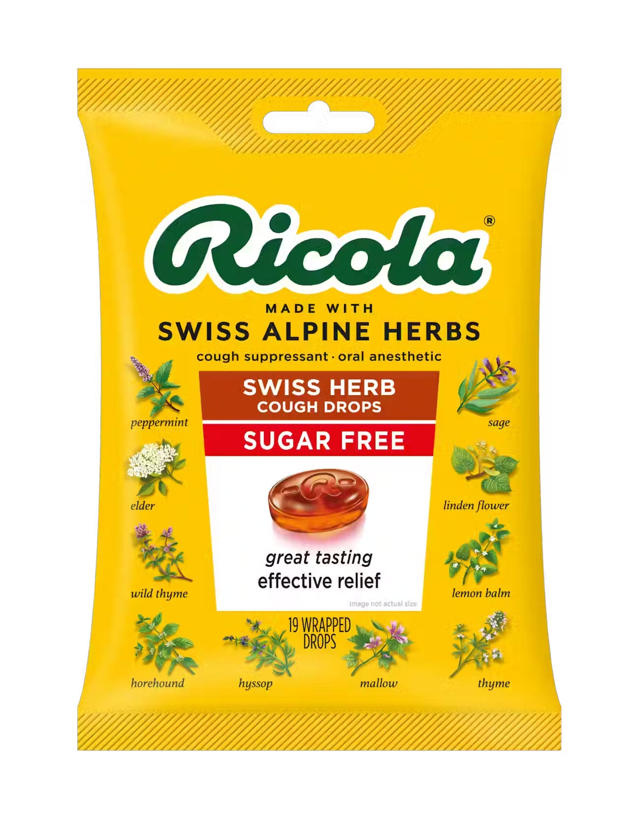 Ricola Cough Suppressant Throat Drops Sugar Free Original Swiss Herb