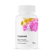 Thorne Basic Prenatal dietary supplement bottle on a white background